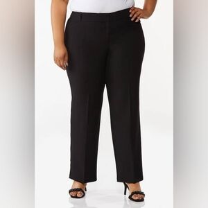Plus Size Black Straight Leg Pants-Size 22W
